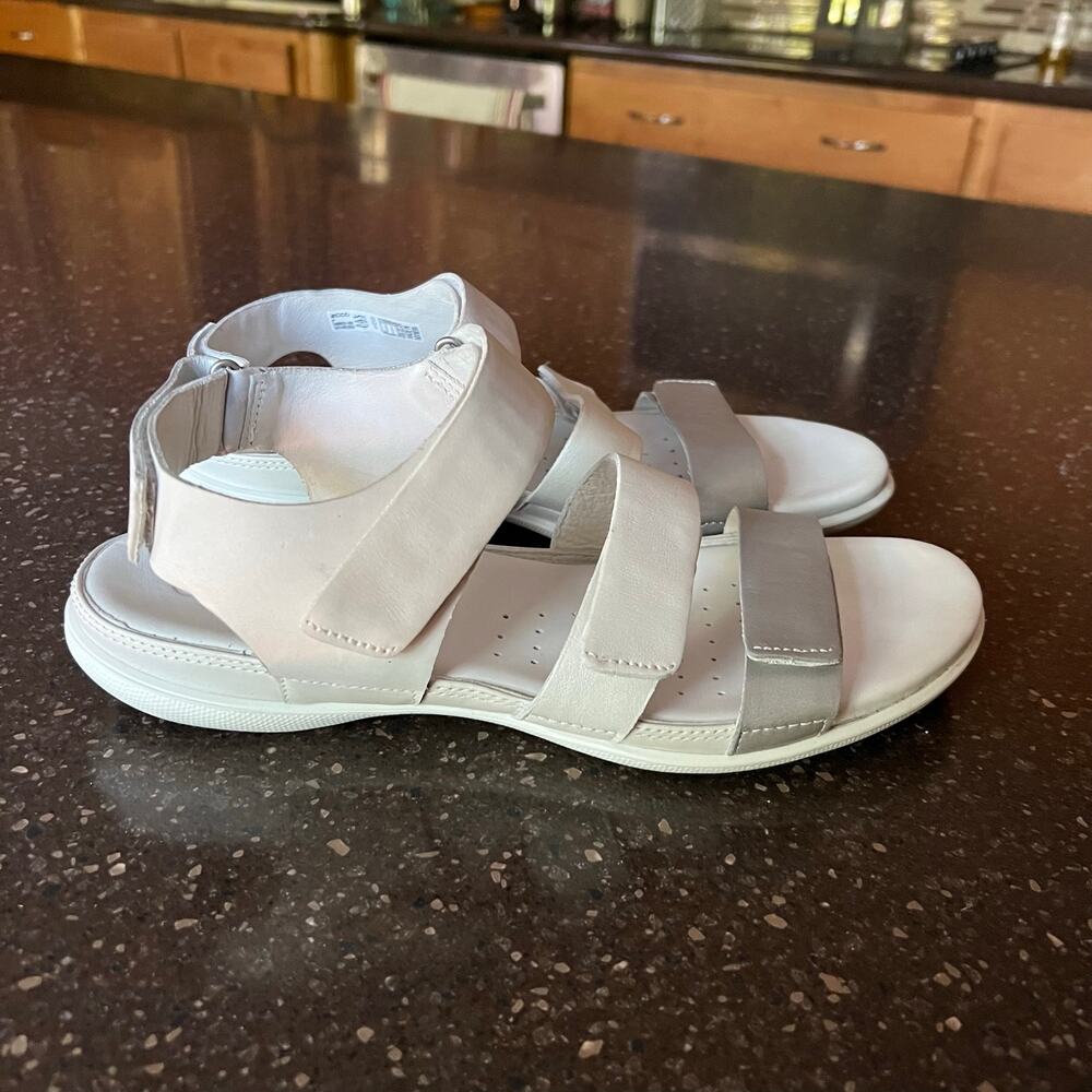ECCO Leather Sandals Flash Strappy Comfort Leather ShoesWomens White Size 9 - Picture 7 of 11